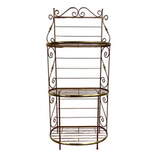 Vintage French Style Iron and Brass Boulangerie Rack Baker’s Rack For Sale