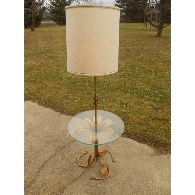 Hollywood Regency Gilt Metal Flower Floor Lamp Chairish