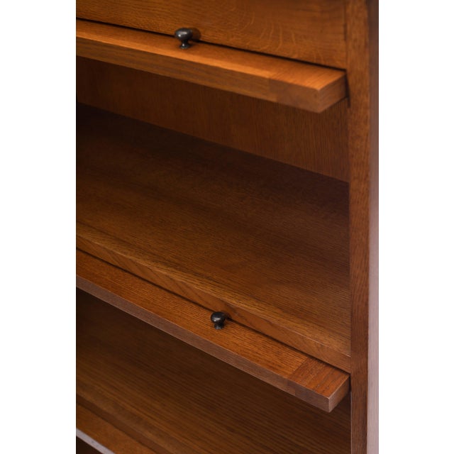 2020s Mission Craftsman Style Oak Barrister Bookcase - 3 Stack - Micheal Cherry For Sale - Image 5 of 11