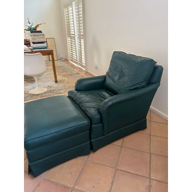 Vintage Baker Furniture Luxurious Recliner & Arm Chair Pair and 2 Ottomans For Sale - Image 11 of 16