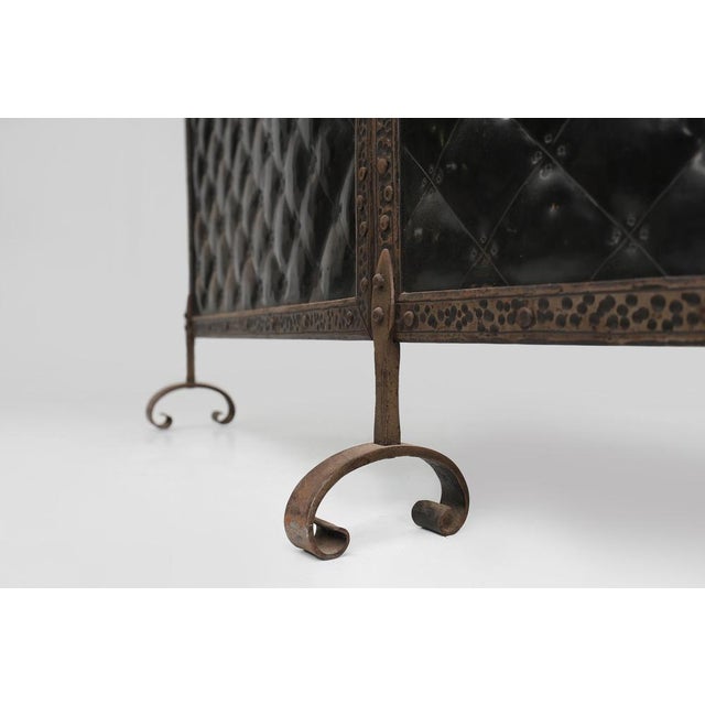 French Art Deco Wrought Iron Fireplace Screen, 1890s For Sale - Image 10 of 16