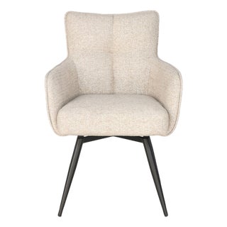 Beige Chenille Swivel Desk Chair For Sale