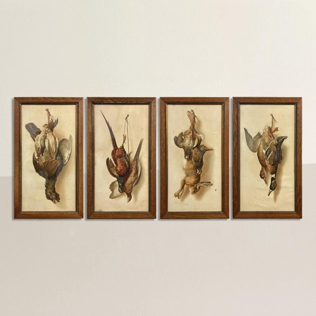 This striking set of four late 19th-century English lithographs, published by Raphael Tuck & Sons and illustrated by the...