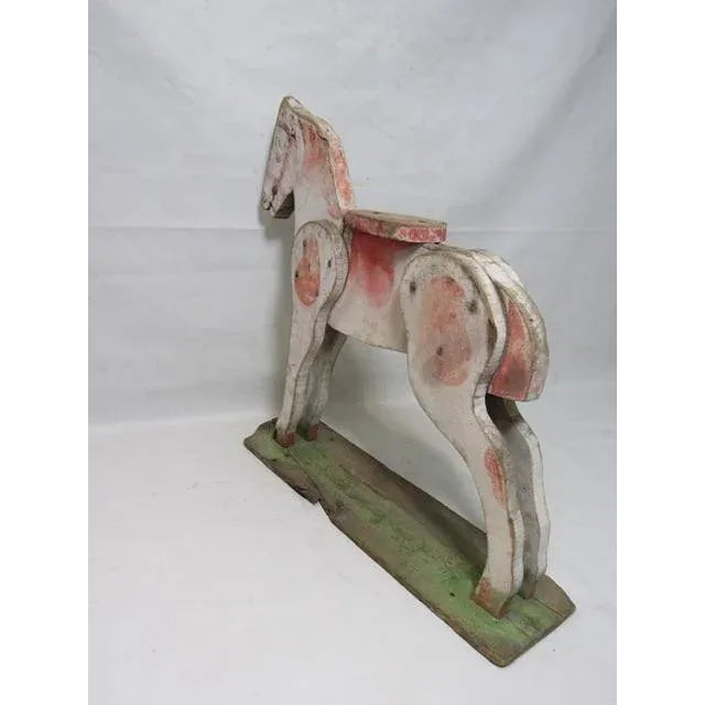 Folk Art Antique Folk Art Child’s Toy Wood Horse For Sale - Image 3 of 13