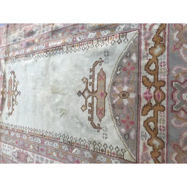 Early 20th century Spanish hand knotted rug, with a design of antique Turkish Ushak rugs, and lign patterns and colors,...