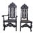Antique Victorian Carved Walnut Caned Throne Chairs by Michigan Chair Company – Set of 2 For Sale
