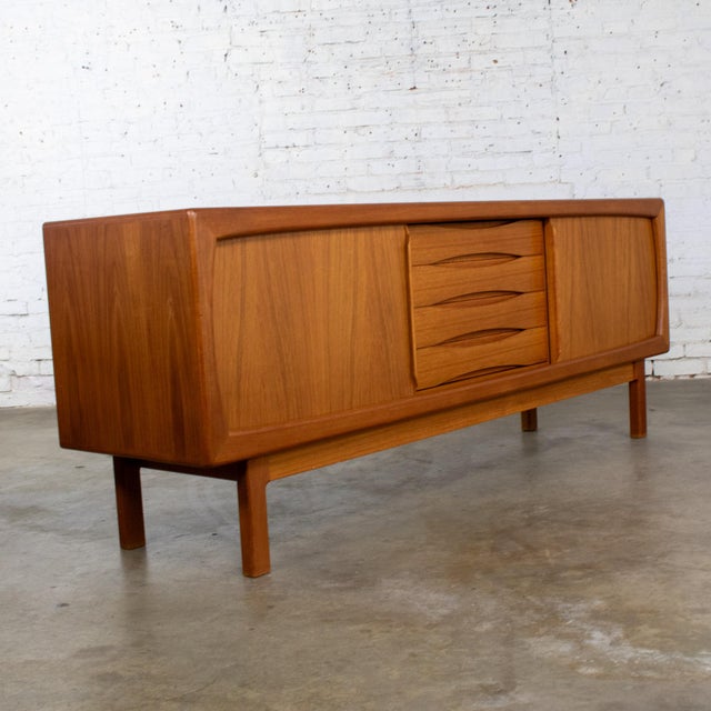 Mid-Century Modern Late 20th Century Scandinavian Modern Teak Credenza Buffet or Sideboard by Skovby Furniture Denmark For Sale - Image 3 of 18