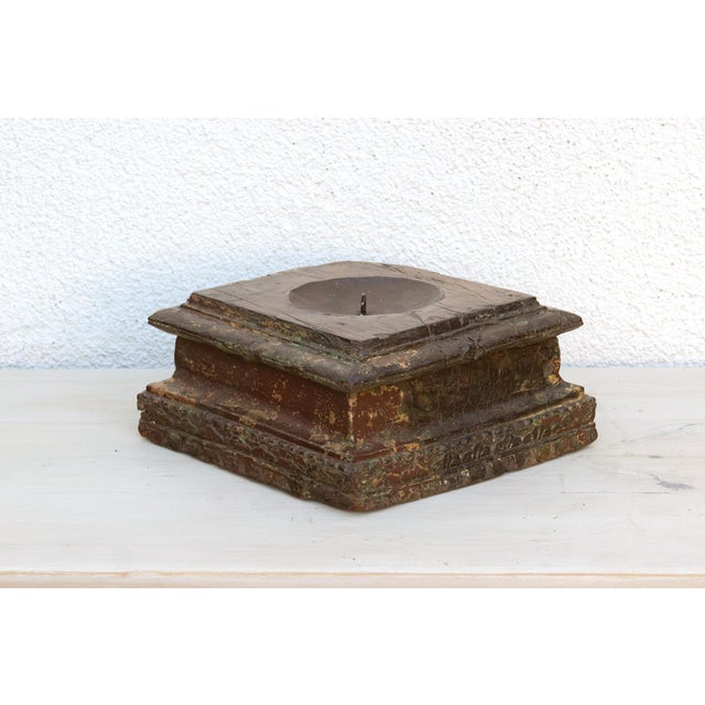 19th Century Weathered Indian Teak Architectural Plinth For Sale - Image 5 of 10