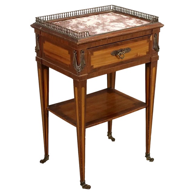 Center Bedside Table in Palm Wood For Sale