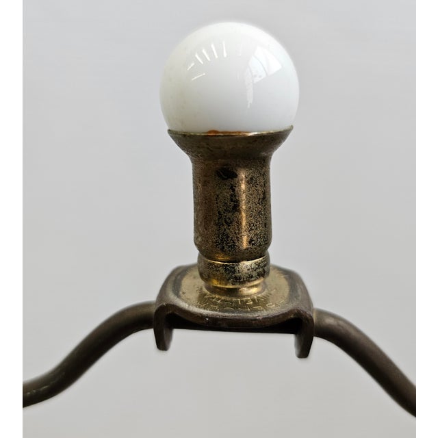 Mid 20th Century Mid-Century Crackled Finish Porcelain Off-White and Blue Flower Jar Table Lamp For Sale - Image 5 of 10