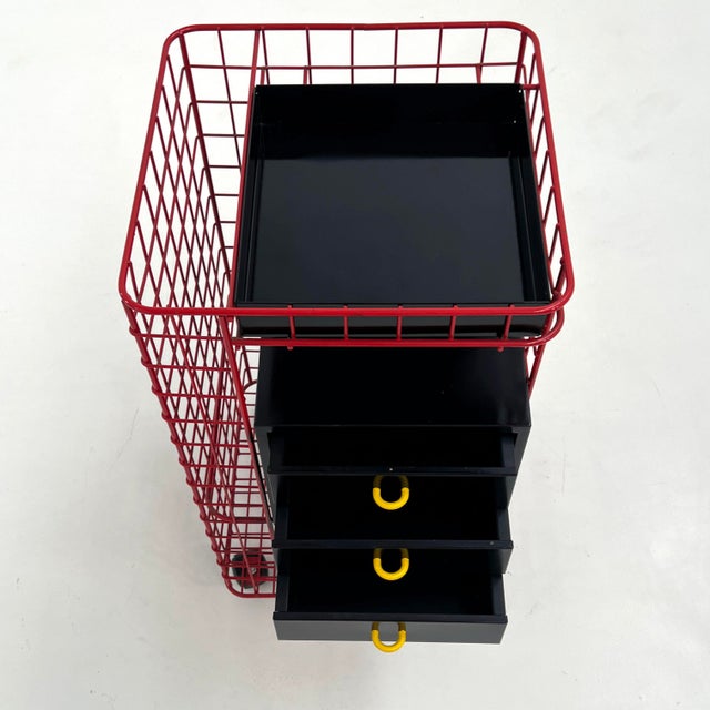 Wire Chest of Drawers on Wheels, 1980s For Sale - Image 9 of 12