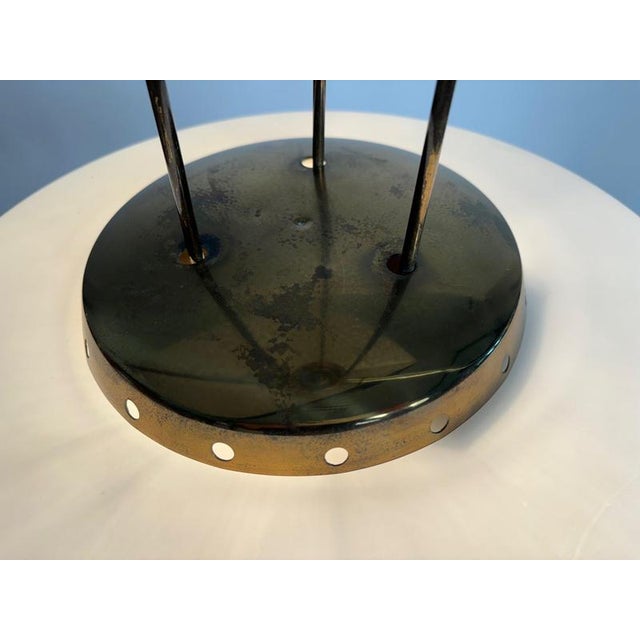 1960s 2356 Ceiling Light in Brass and Opaline Glass by Max Ingrand for Fontana Arte, Italy, 1960s For Sale - Image 5 of 9