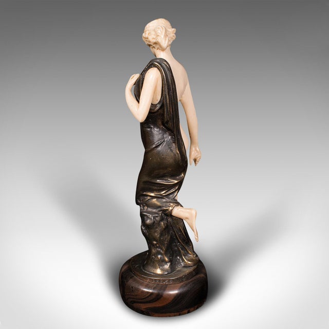 Cream 1930's Pair of Vintage Art Deco Figures For Sale - Image 8 of 12