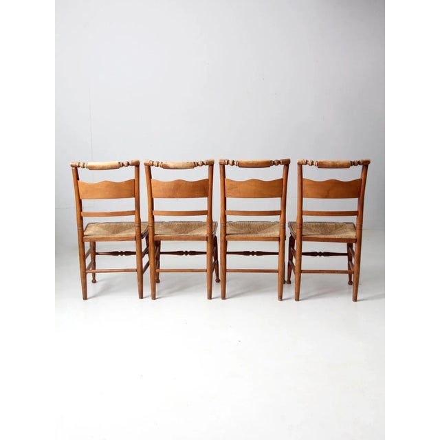 Brown Vintage Tell City Chair Company Dining Chairs Set of 4 For Sale - Image 8 of 12