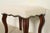 Baker Furniture Style French Provincial Louis XV Carved Mahogany Upholstered Stool or Ottoman For Sale In South Bend - Image 6 of 9