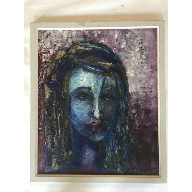 Mid-Century Modernist Woman's Portrait Painting For Sale In Philadelphia - Image 6 of 6