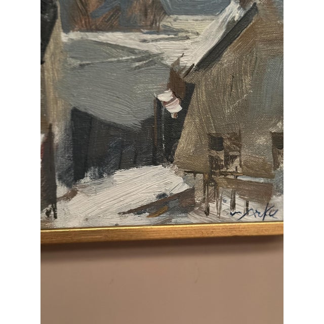 Adrian Van Arkel, Rooftops, 1960s, Oil on Canvas, Framed For Sale - Image 12 of 13