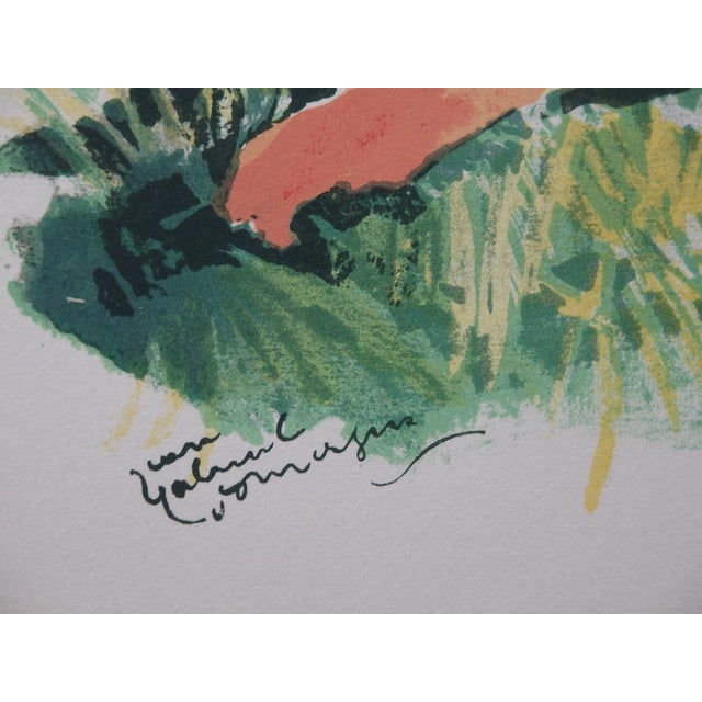 Modern Jean-Gabriel Domergue, Young Woman Under the Parasol, Original Lithograph For Sale - Image 3 of 4