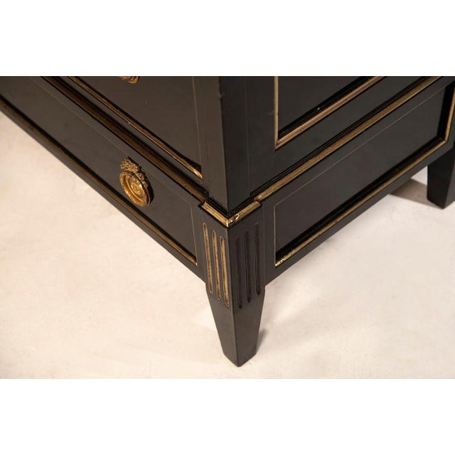 French Napoleon III Weekly Chest in Black Ebonized Wood, 1890 For Sale - Image 11 of 14