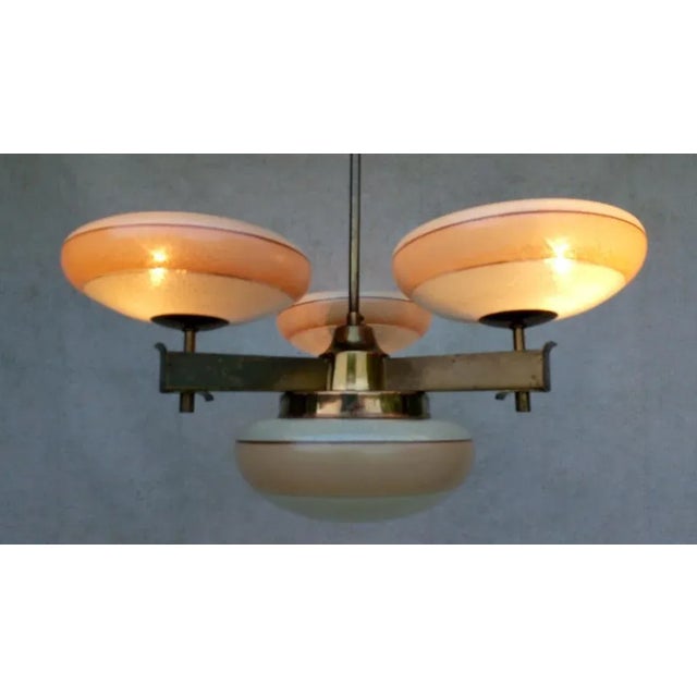 Beautiful stylish chandelier zukov, completely authentic, in the style of art deco, bauhaus (functionalism). It has a...