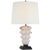 Transitional Thomas O'Brien by Visual Comfort Signature Luxor Large Table Lamp in Alabaster and Bronze with Linen Shade For Sale - Image 3 of 3