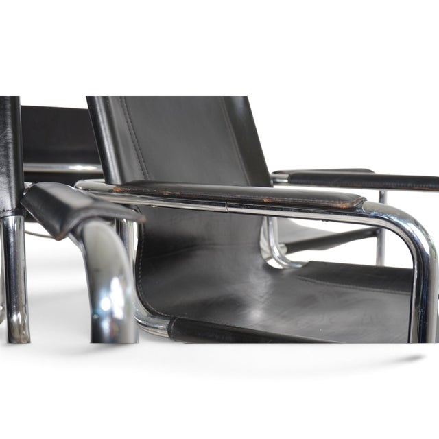 Visitor Chairs in Leather and Chrome by Mart Stam and Marcel Breuer for Matteo Grassi, 1970, Set of 6 For Sale - Image 17 of 18