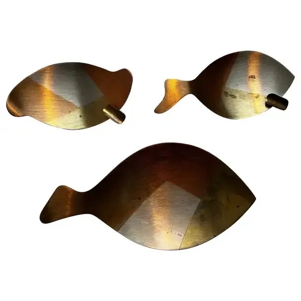 Circa 1960s Mexican Mixed Metals Footed Dish & Ashtrays - Set of 3 For Sale - Image 9 of 9