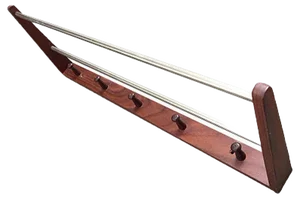 Danish Teak & Steel Coat Rack, 1960s