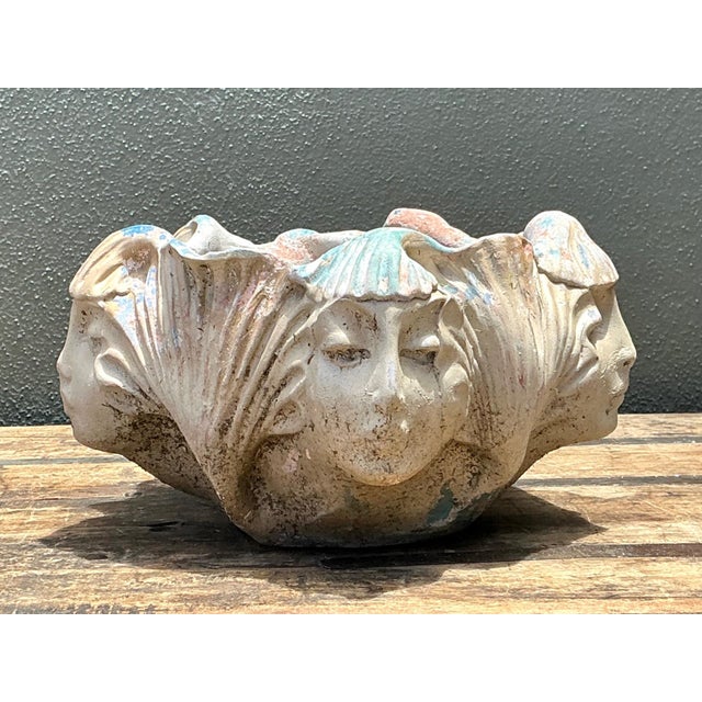 Vintage Ceramic Face Motif Bowl For Sale - Image 11 of 17