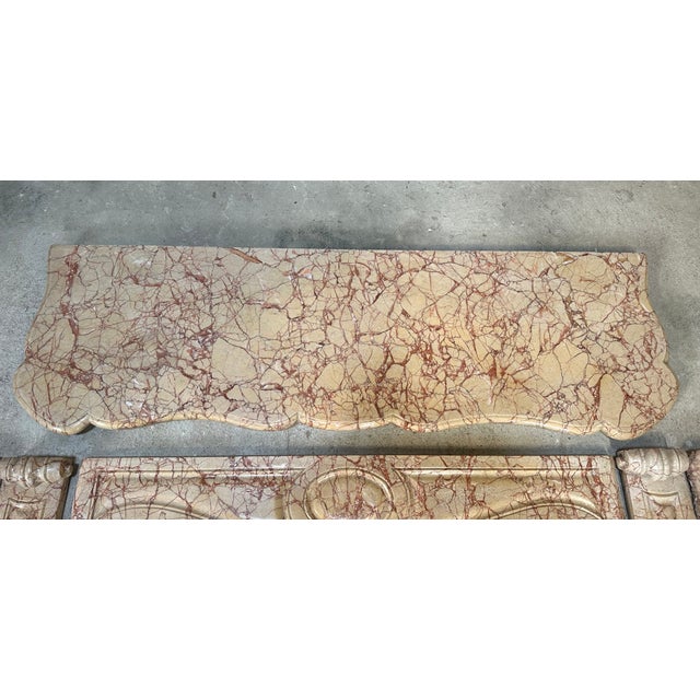 Louis XV Style Pompadour Fireplace in Yellow Trets Marble For Sale - Image 3 of 11