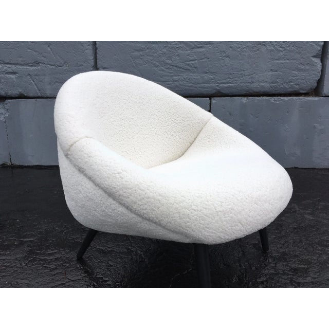 1950s Mid-Century Modern Faux Sheepskin Lounge Chairs - A Pair For Sale - Image 9 of 13