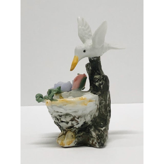 Brown Vintage 1970s Hummingbird With Eggs Nest Porcelain Figurine For Sale - Image 8 of 8
