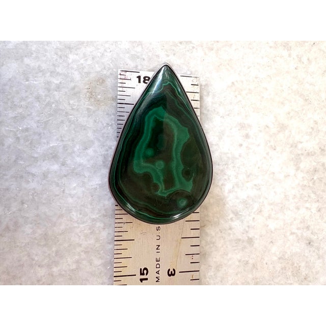 Gorgeous, large vintage Malachi and sterling silver pendant