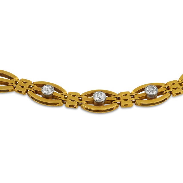 19th Century Victorian Diamond 14k Yellow Gold Bracelet For Sale - Image 4 of 6
