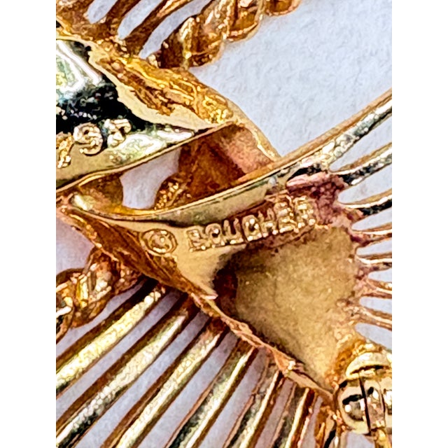 Boucher Marcel Boucher 300 Series Mid‑Century Sculptural Feather Brooch, Collectible For Sale - Image 4 of 4