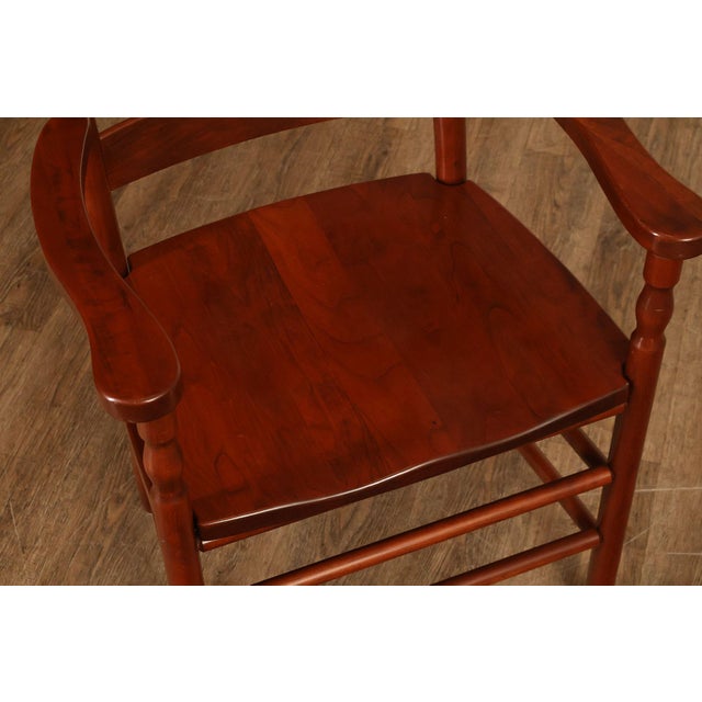 Early 21st Century The Keystone Collection Set of Four Solid Cherry Ladder Back Dining Chairs For Sale - Image 5 of 18