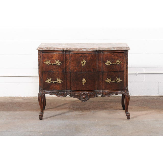 Brown 18th C. French Louis XV Marble-Top Commode For Sale - Image 8 of 13