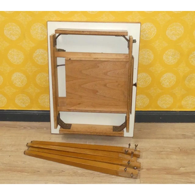 Folding Rotating Kitchen Table with Drawer, 1950s For Sale - Image 11 of 12