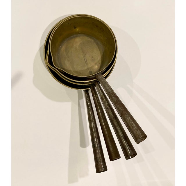 Mid 19th Century Set of Four Antique Graduated Brass 19th Century Cooking Pans For Sale - Image 5 of 5