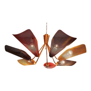 French Chandelier Attributed to Mathieu Matégot For Sale