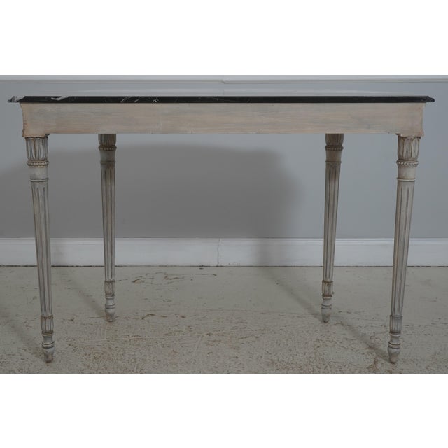 Pair Italian Made French Louis XVI Marble Top Console Tables For Sale - Image 15 of 17