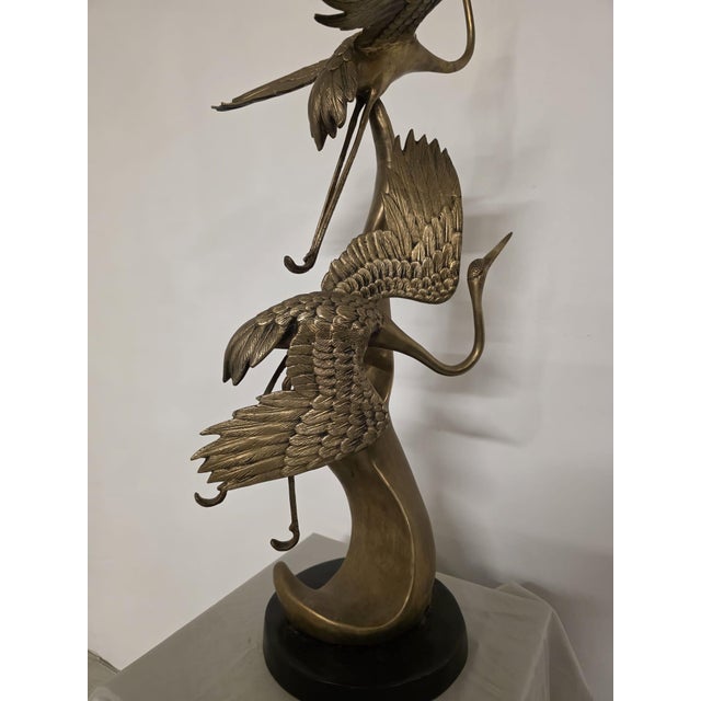 Sculpture Depicting Grey Herons in Flight, 1940s, Brass For Sale - Image 12 of 15
