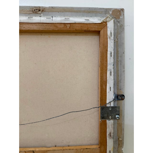 Vintage Abstract Geometric Painting, Signed For Sale - Image 10 of 12