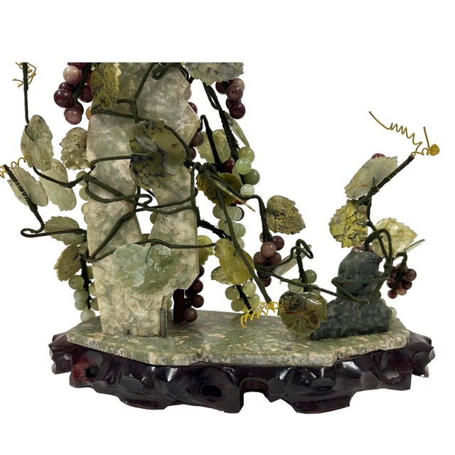 Mid-20th Century Chinese Jade Grape Vine Sculpture For Sale - Image 11 of 12