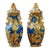 Pair of English 1840s Mason’s Ironstone Lidded Vases With Blue & Gilt Scrollwork For Sale