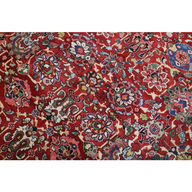 Textile Zabihi Collection Red Large Antique Persian Mahal Rug - 10'8" x 13'5" For Sale - Image 7 of 12