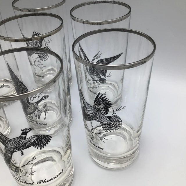 For the outdoorsman here is a set of 8 platinum rim game bird glasses made by Federal Glass. In the set are 2 Canvasback,...