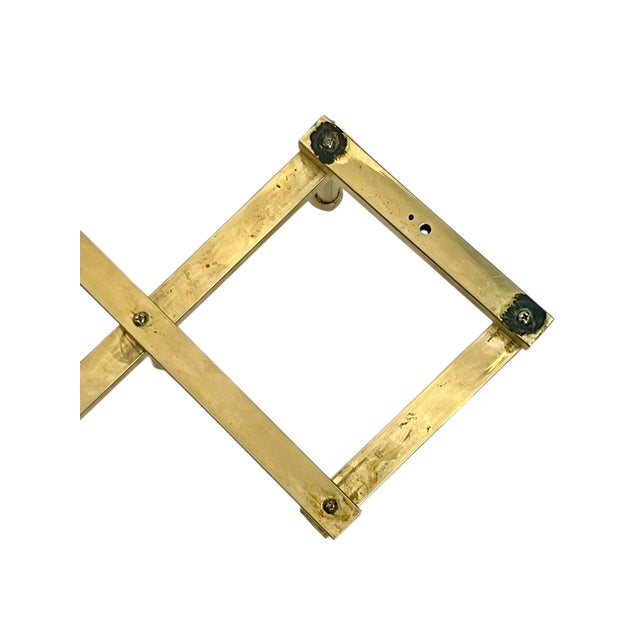 Vintage Mid Century Italian Brass “Accordion” Style Coat Hat Rack For Sale - Image 6 of 17