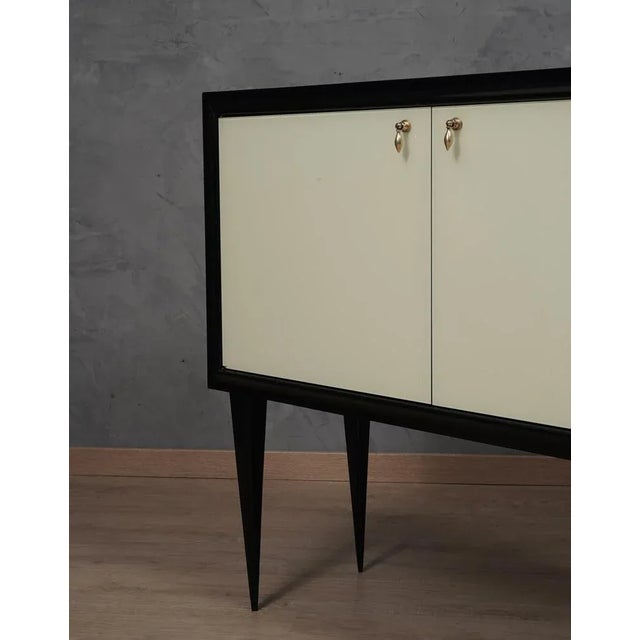 Black Mid-Century Glass and Brass Drybar, 1950s For Sale - Image 8 of 11