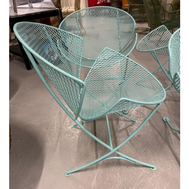 Metal 1960s Tempestini for Salterini set of Orange Slice Clamshell Chairs and Table, Attributed For Sale - Image 7 of 18
